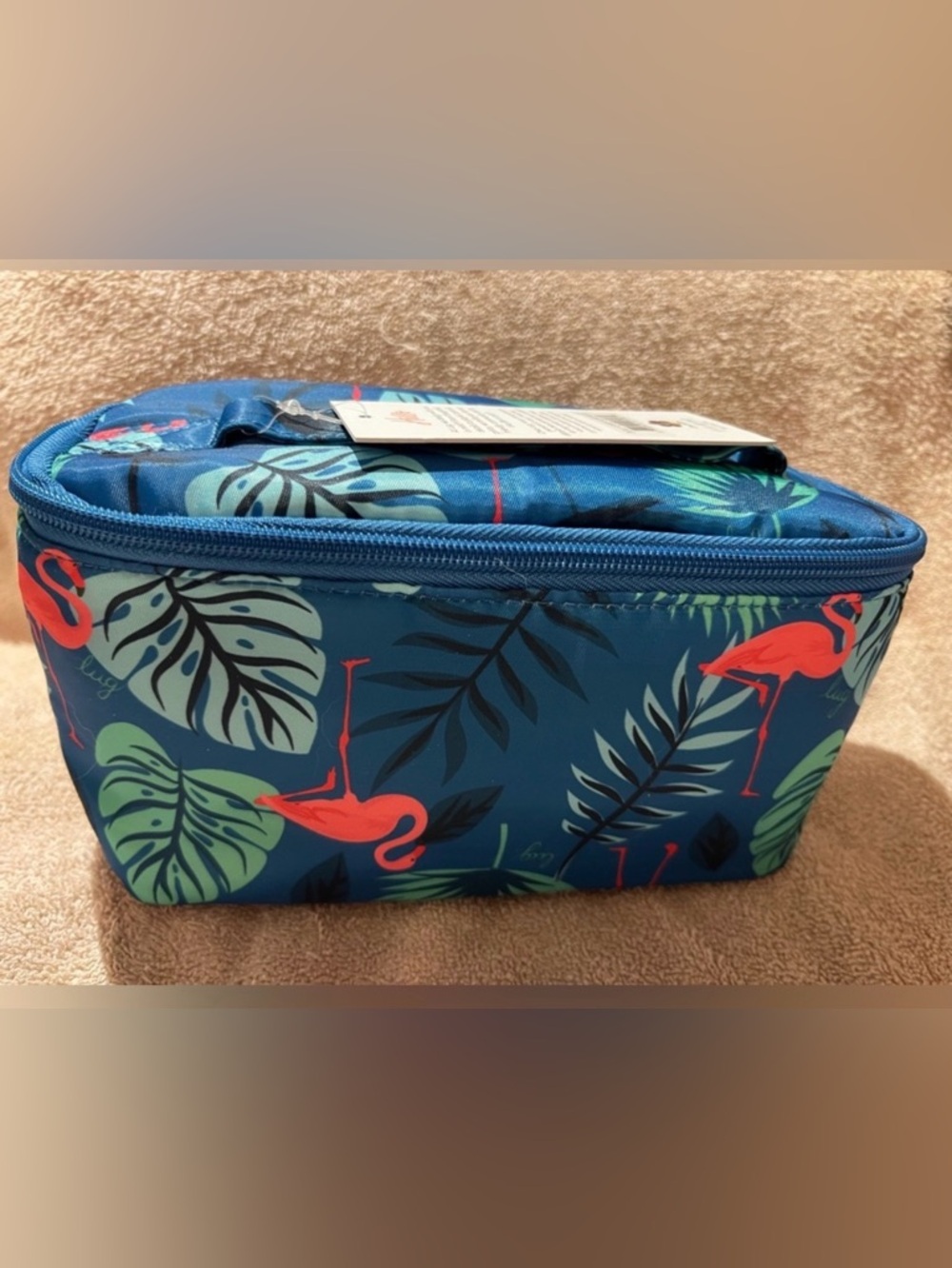 lug Dolly Short Cosmetic Bag in Flamingo Blue